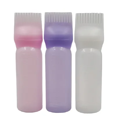 120ml Empty Plastic Applicator Squeeze Bottles for Hair Oil Hair Dye Applicator Bottle with Comb Brush