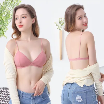 Wholesale Cheap Ice Silk Thread Sling Bralette Wireless Breathable French Triangle Cup Women Bra