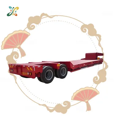 2 Line 4 Axles Container Machine Transport Cargo Trailer Lowbed Gooseneck Tilt Slide Extendable Semi Truck Trailer