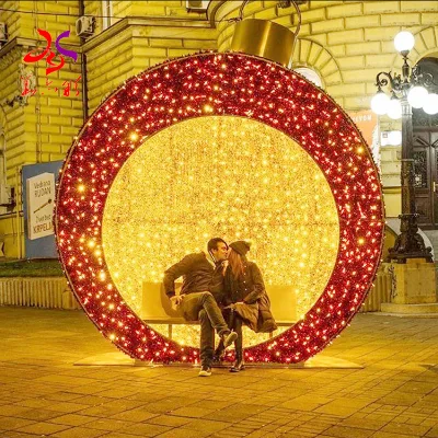 Outdoor LED Lighted Garden Led Decorative Red Christmas Giant Sphere Ornament Globe Balls