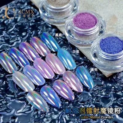 Solvent Resistant Laser Magic Mirror Effect Powder ultra Shiny rainbow Laser Powder Manicures Decoration Hot Selling Colorful Mi