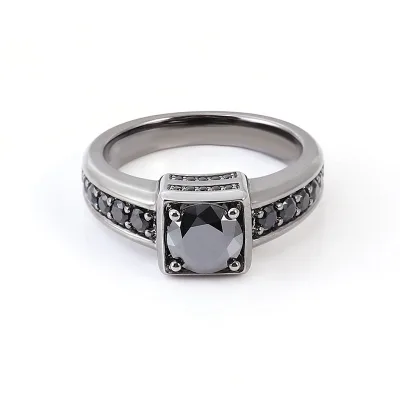 Elegant Black Round Mossanite Rings Men 14k Gold Mossanite Diamond Daily Party Fine Jewelry Rings