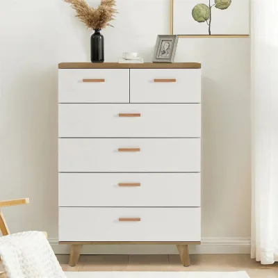 Classic Solid Oak 3-Drawer Chest Storage Cabinet Stainless Steel Modern Design for Bedroom Home Bathroom Wall Mount Furniture