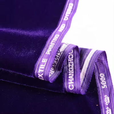 Woven Design Purple Microfibre Velour Fabrics 100 Polyester Sportswear De Tela Korea 5000 Velvet Velour Fabric for Clothing