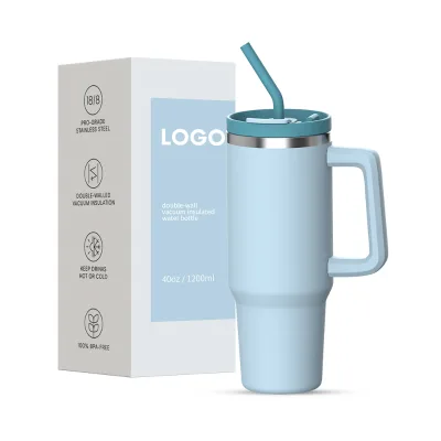 2025 New Hot Sale 40oz Adventure 18/8 Vacuum Travel Tumbler with Handle and Straw Custom Logo for Back to School