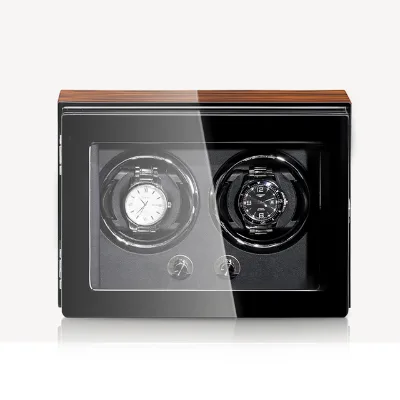 Custom MINEESI Fully Automatic Chain Watch Winder Protective Eco-Friendly High Transparency Glass Door PU Leather Interior