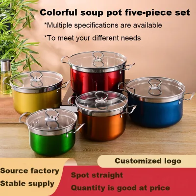 Easy-to-clean Soup Pot Odor-resistant Cookware Soup Pot Colorful Stainless Steel Soup Pot