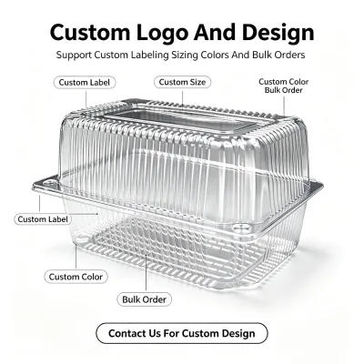 Factory Transparent PET Clamshell Food Storage Plastic Cake Tiramisu Container