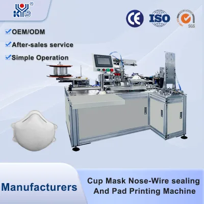 Hot Sale Semi-Automatic N95 Cup Mask Nose-Wire Sealing With Pad Printing for Mask Manufacturing Factories