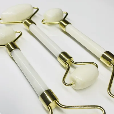 Huiying New arrival White Jade Roller with zinc alloy frame