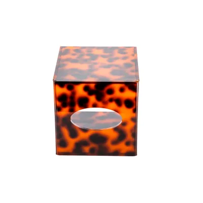 Acrylic Factory Wholesale Custom  Personalization  Tortoiseshell Acrylic Square Tissue Box Cover