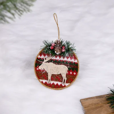 2025 Wholesale 4"5"6" Christmas Tree Decoration Printed Wooden Pendant Standard Edition Christmas Window Camel Tree Decoration