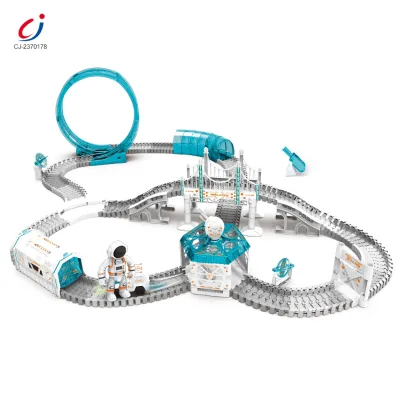 Chengji Trending New Slot Railway Toys Electric 276 Pcs Rail Car Space Track Toy B/o Electric Children Rail Race Track Slot Toys