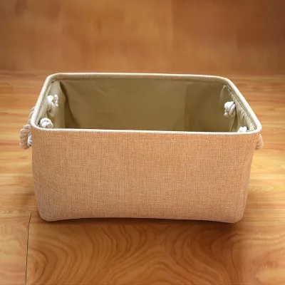 Wholesale Wardrobe Clothes Desktop Organizer Foldable Linen Storage Basket with Handle