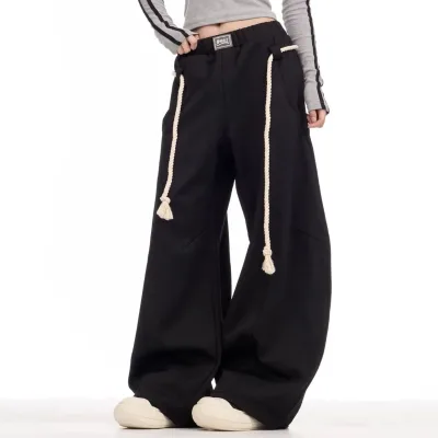 Custom Y2k Streetwear Fashion Casual Loose Wide Leg Pants Retro Sweatpants Women Pants