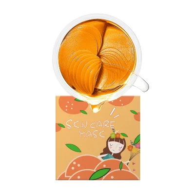 Source Factory Orange Essence Collagen Crystal Hydrogel Hydrating Remove Dark Circles Eye Mask for Daily Use Eye Patch