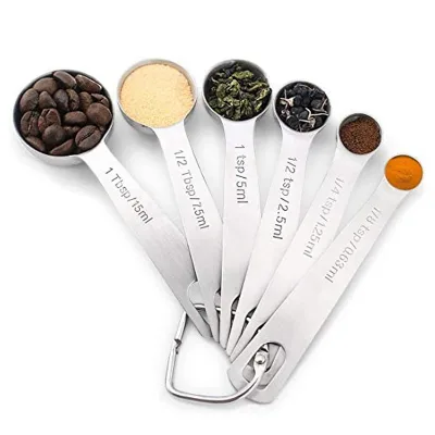 Premium Heavy Duty 18/8 Stainless Steel Measuring Spoons Cups Set with Metric and US Measurements