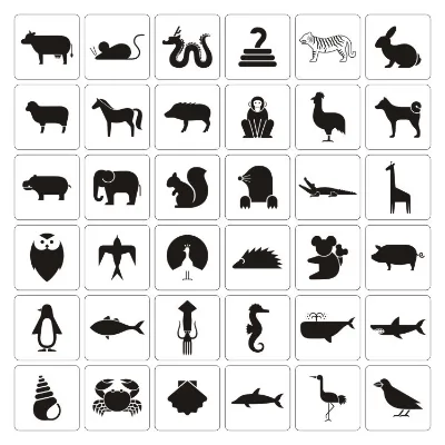 Cartoon Small Animal Simple Pen Hollow Assisted Painting Template Customized