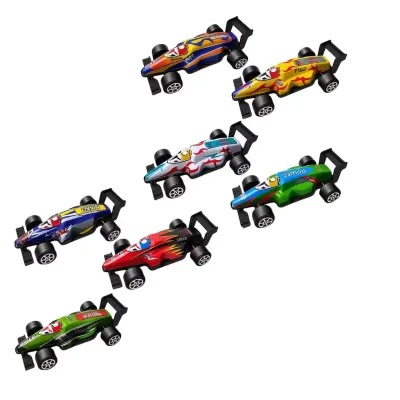 Cartoon Mini Diecast Iron Alloy Pull Back Racing Car Metal Material Toy Vehicle Friction Car Toys Equation Racing Car for Kids