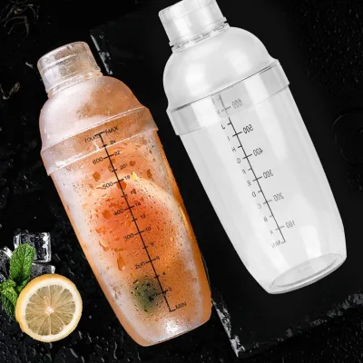Custom Barware Cocktail Shaker with logo 350ml Ps Bpa Free Plastic Wine Cocktail Shakers for Party