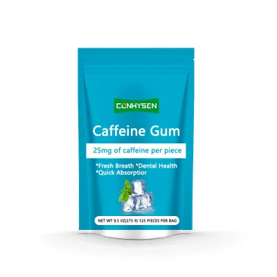 Private Label Caffeine Gum with Coolmint Flavor Supports Fresh Breath and Dental Health for Man and Woman Caffeine Gum