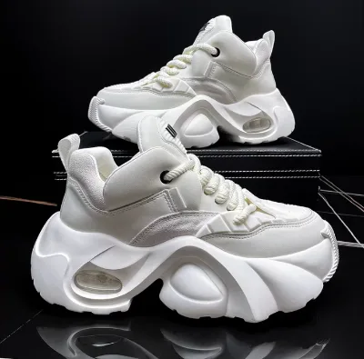 Thick-soled Shoes Summer Fleece-lined Warm Height-increasing Extra-large Sizes 45 46 47 48; Versatile Dad Sneakers Sporty-casual