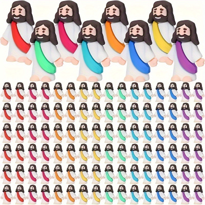 Little Jesus Figures Original Design Jesus Love You Mini Rubber Jesus Toys to Hide and Seek Religious Party Favors Sunday School