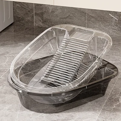 YDJ2581 Item Household Transparent Thick Large Children's Clothing Laundry Basin Dormitory Integrated Basin with Washboard