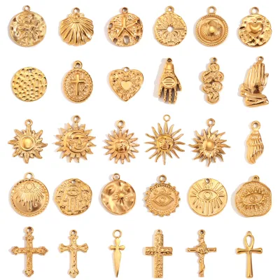 Wholesale Children's 18K Gold Plated 316L Stainless Steel Cross Pendant Necklace Hypoallergenic & Nickel-Free Fine Jewelry