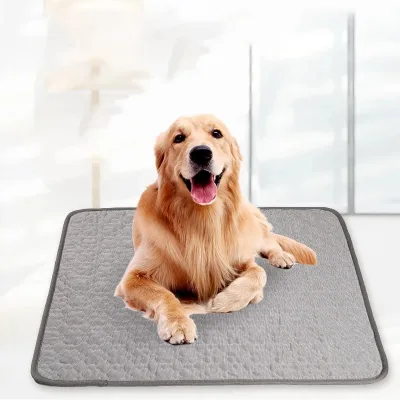 Summer Cooling Pet Pad Large Dog and Cat Ice Silk Sofa Mat Breathable Silicone and Fiber Cartoon Style Summer Sleeping Mat