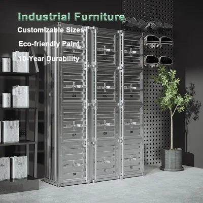 Industrial Steel Locker High Capacity Storage Heavy Duty Lock Iron Wardrobe Closet for Commercial Furniture Workshop Warehouse