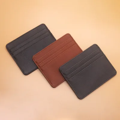 Personalized Style Men's Business Slim Leather Wallet Trending Card Holder with Coin Pocket Fashionable Travel Gift Printed Logo