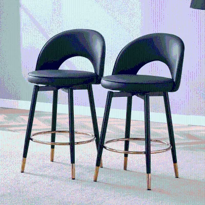 Modern Design Fabric Bar Stool with High Backrest & Stainless Steel Frame Adjustable Height for Home Bar Furniture