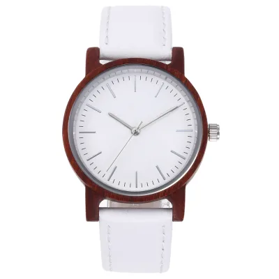 Wrist Watch Quartz Luxury Female Ladies Girl Women Fashion Casual Wooden case Luxury Watch with Leather Band