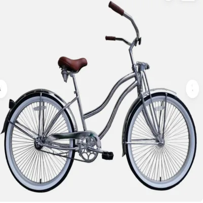 New Chrome 26 Inch Bicycle With Springer Fork Single Speed Womens Classic Lowrider Classic Vintage Lady Beach Cruiser Bike