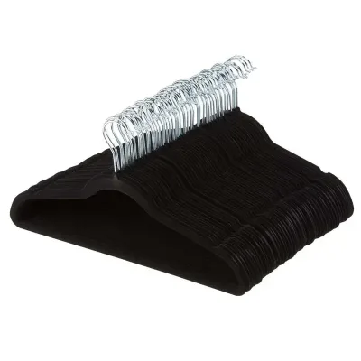 Household Anti-slip Suit Clothes Hangers Velvet Tie Hanger Rack with logo