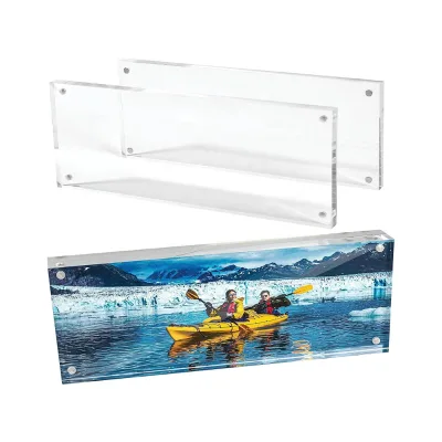 Clear 4x10inch Panoramic Acrylic Picture Frame Acrylic Block Photo Frames for Photos Art Prints and Cosmetology License Display