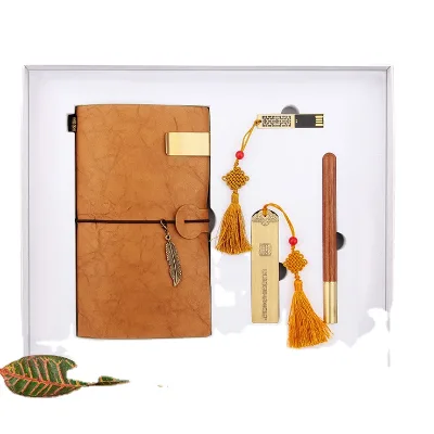 AI-MICH Card Holder Key Ring Corporate Gift Set Custom Logo Bamboo Bottle Bamboo Pen Gift Set Notebook Keychain Pen Gift Set