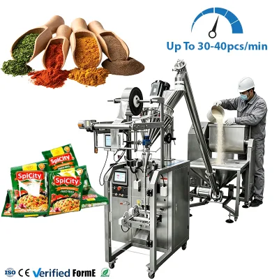 Garlic & Parsley Seasoning Powder Sachet Package Packing Machine Automatic for Old Bay Cumin Mix Harissa Powder Shawarma Spice