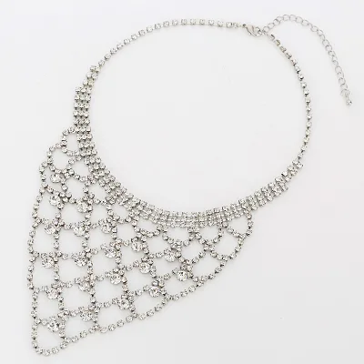 Shiny Fashionable Collar Crystal Luxurious Rhinestone Necklace Jewellery Imitation Jewelry