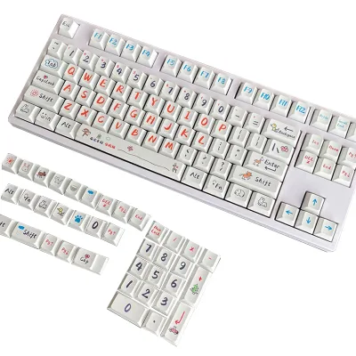 Keycap Hand-painted Height Mechanical Keyboard Small Set Personality Painted Low Profile Keycaps Custom Printed Pbt Keycap