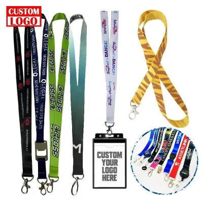 Customised Promotional Screen Printed Neck Lanyards Straps LOGO Printing Sublimation Polyester Lanyard