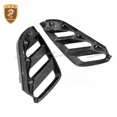 Car Styling Atuo Parts 2pcs 488 Carbon Fiber Rear Trunk Engine Scoops Cover Air Outlet Vents for Ferrari 488 Spider