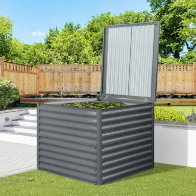 Customize Easy Assembly 99 X 99 X 87.2 cm Metal Compost Bin Powder Coated Galvanized Steel Large Outdoor Composter Bin