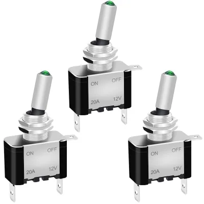 LED Light Car Modification Switch 12V 20A Rocker Arm Headlight Switch