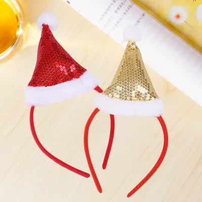 Christmas Headdress Headband Hair Accessories Headband Christmas Party Show Dress up Sequins Christmas Hat Headband