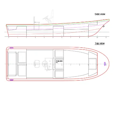 Compact Fiberglass Fishing Boat for 4  Easy Maneuverability & Low-Maintenance Hull