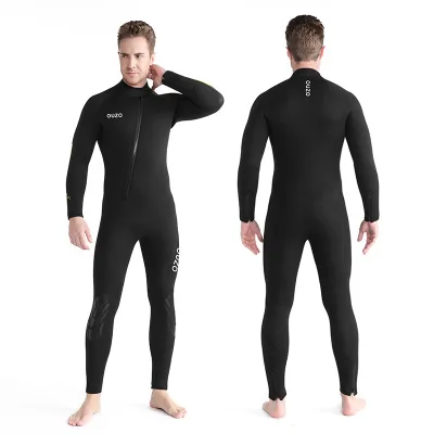 5mm Wetsuit Men's Super Elastic Thickened Plus Velvet Cold-proof Warm One-piece Winter Swim Diving Suit