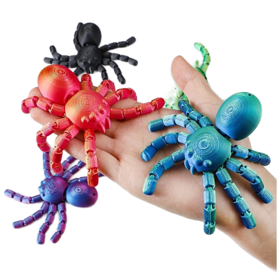 Hot Selling 3D Printed Toy Movable Elastic Spider Simulation Shrink Model Toys for Children