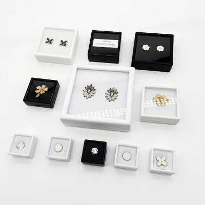 Wholesale Portable Plastic Jewelry Display Box Elegant Showcase for Gemstones Diamonds Stone Collections Store Sales